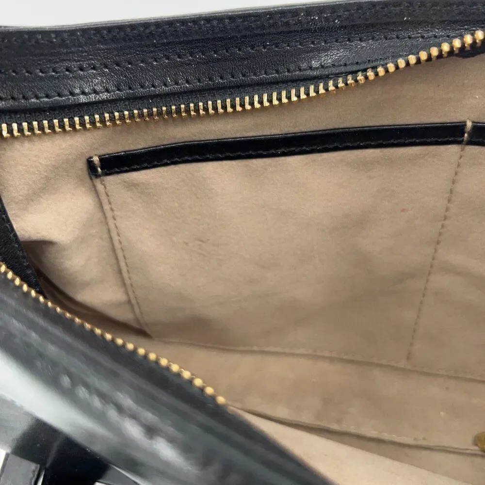 BRAHMIN Small Black Smooth Leather Shoulder Bag Purse